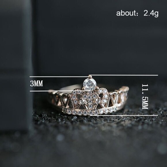 💎Sweet Beautiful Round Dainty Gemstone Zircon Rings for Women, INDN8137 - Picture 5 of 6